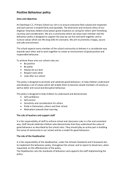 Behaviour - Oxenhope CE Primary School