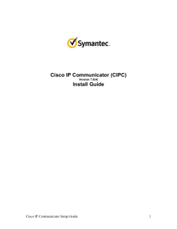 Cisco IP Communicator (CIPC) Install Guide