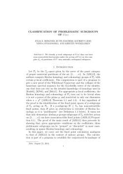 CLASSIFICATION OF PROBLEMATIC SUBGROUPS OF U(n) 1