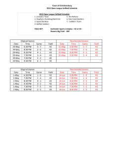 Date Time Game Field Date Time Game Field 29-May 6:30 PM 5