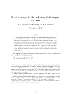 Mixed strategies in discriminatory divisible