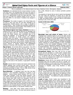 Spinal Cord Injury Facts and Figures at a Glance
