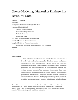 Choice Modeling: Marketing Engineering Technical Note1