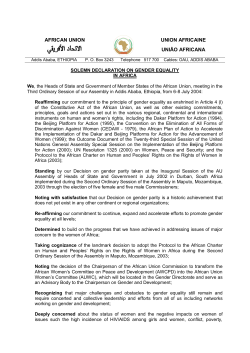 Solemn Declaration on Gender Equality in Africa