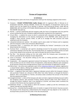 Terms of Cooperation - Colway International