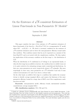 On the Existence of &radic; N-consistent Estimators of Linear