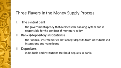 Three Players in the Money Supply Process