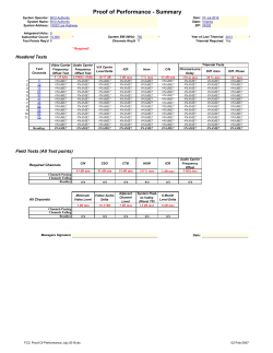 Proof of Performance - Summary