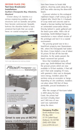 SECOND PLACE (TIE) Test-Case Breakwater Installations Southern