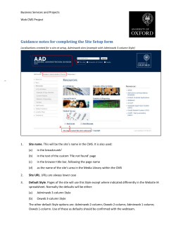 New site set-up guidance notes