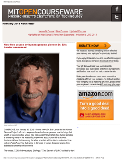 February 2013 - MIT OpenCourseWare
