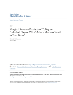 Marginal Revenue Products of Collegiate Basketball Players: What`s