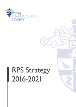 Strategy for 2016 &ndash; 2021 - Royal Pharmaceutical Society