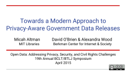 Towards a Modern Approach to Privacy-Aware