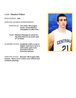 NAME: Damien Fisher HIGH SCHOOL: Fife ATHLETIC AWARDS