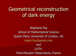 Dark energy and geometrical reconstruction