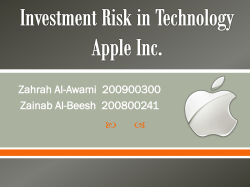 Investment Risk in Technology Apple Inc.