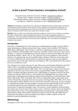 Is this a proof? Future teachers` conceptions of proof