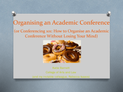 Organising an Academic Conference