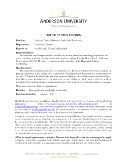 Assistant Coach, Women`s Basketball