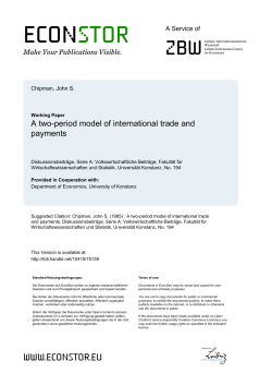 A two-period model of international trade and payments