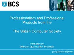 BCS Presentation - BCS - The Chartered Institute for IT