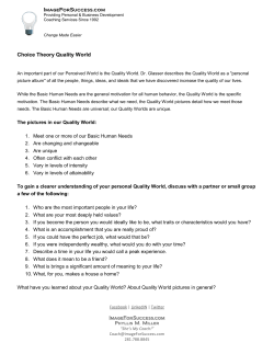 Choice Theory Quality World