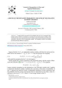 A Bound on the Deviation Probability for Sums of Non