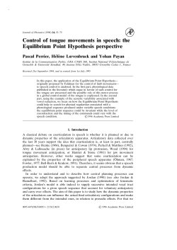 Control of tongue movements in speech: the Equilibrium Point