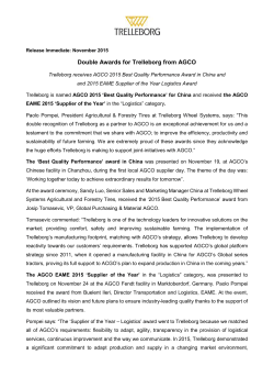 Double Awards for Trelleborg from AGCO