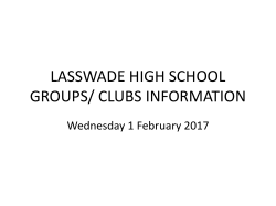 Lasswade High School Power Point Wednesday 1 February 2017