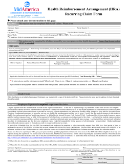 HRA ​Recurring Claim Form