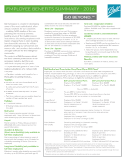 employee benefits summary - 2016