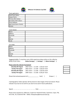 AMsoccer St Andrews Cup 2016 Team application