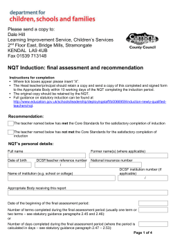 NQT final assessment and recommendation