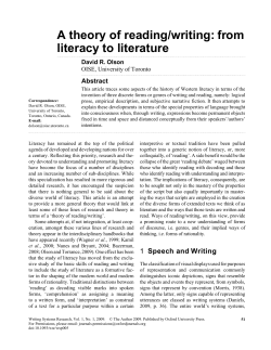 A theory of reading/writing: from literacy to literature