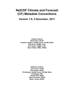 NetCDF Climate and Forecast (CF) Metadata Conventions