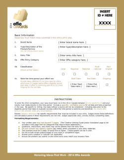 2014 EFFIE COMPETITION ENTRY FORM