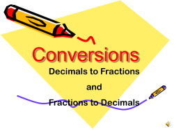 decimals to fractions - Newton Barwa Academy Wikispace