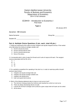 ECON101 2014-15 Fall Final Exam