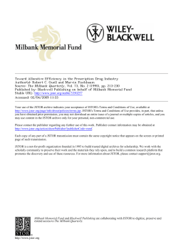 Toward Allocative Efficiency in the Prescription Drug Industry