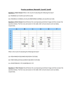 Practice problems (Nestedif, Countif, Sumif)