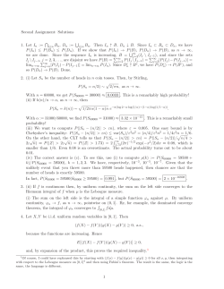 Second Assignment: Solutions 1. Let In := ⋂i&ge;n Bn, Dn := ⋃i&ge;n Bn