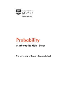Probability - The University of Sydney