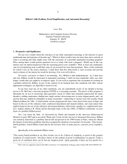 Hilbert`s 24th Problem, Proof Simplification, and Automated Reasoning