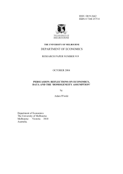 department of economics - Faculty of Business and Economics