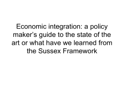 Economic integration: a policy maker`s guide to the state of the art