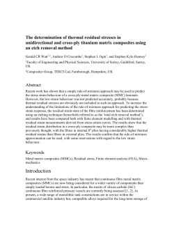 The determination of thermal residual stresses in unidirectional and