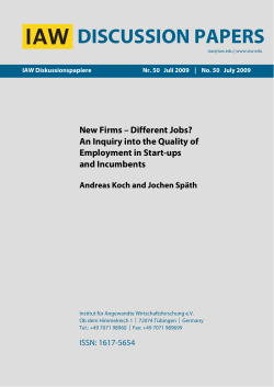 discussion papers - Institut f&uuml;r Angewandte Wirtschaftsforschung
