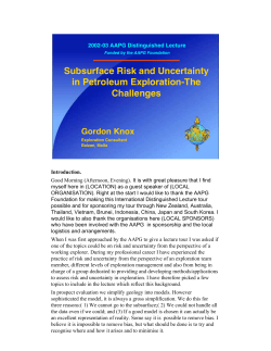 Subsurface Risk and Uncertainty in Petroleum Exploration